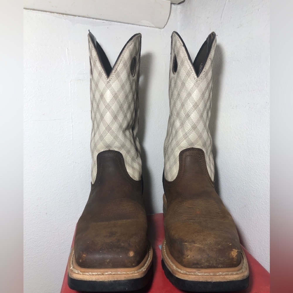 Justin Work Boots Roughneck Steel Toe Safety Pull on Square Toe